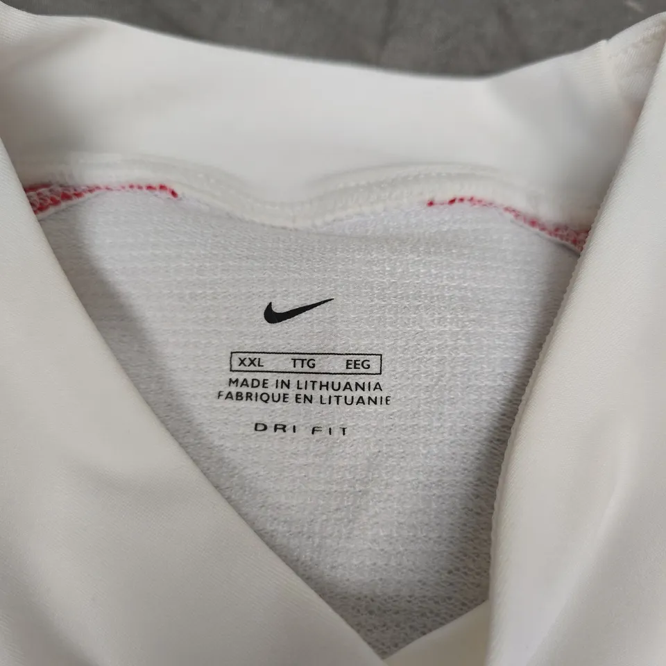 ENGLAND RUGBY WORLD CUP 2003 JERSEY – WHITE WITH RED ACCENTS, NIKE DRI-FIT, XXL