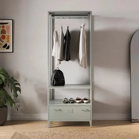 BOXED HELGA METAL OPEN WARDROBE - SAGE (1 BOX)