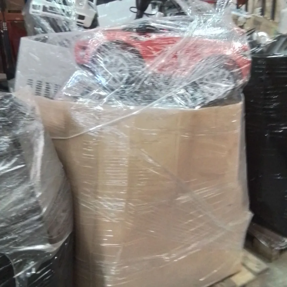 PALLET TO CONTAIN A LARGE QUANTITY OF ELECTRICAL PRODUCTS AND KIDS TOYS TO INCLUDE,VACUUM CLEANER,MICROWAVE,KIDS PUSH ON CAR
