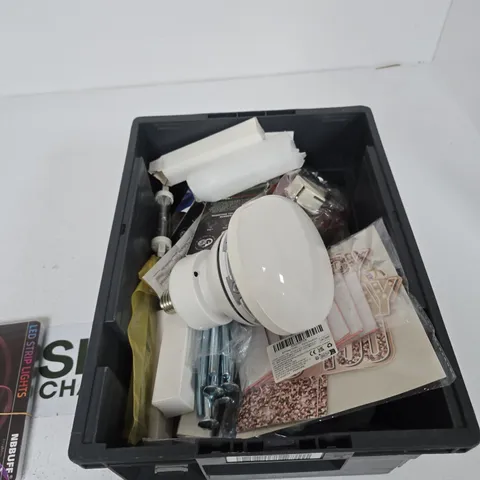 TOTE OF APPROXIMATELY 12 ASSORTED ITEMS TO INCLUDE: LED LIGHT STRIPS
