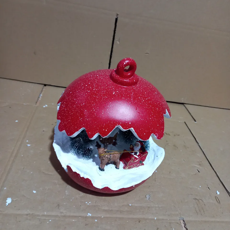 SANTAS EXPRESS PRE-LIT SPHERE WITH CHRISTMAS CHARACTER SCENE