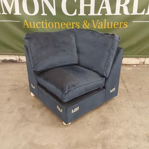 QUALITY DESIGNER CORNER SOFA SECTION - NAVY VELVET // SECTION OF A SOFA ONLY