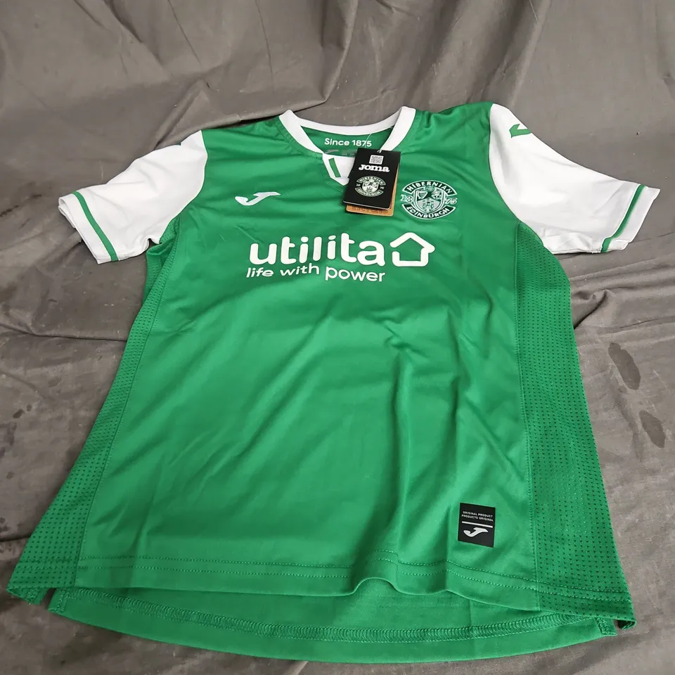 JOMA HIBERNIAN EDINGBURGH JERSEY IN GREEN SIZE 10YRS