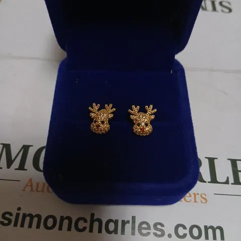 DIAMONIQUE 0.6CT TW REINDEER STUD EARRINGS 