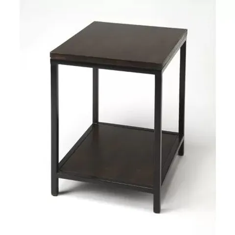 BOXED COMER SIDE TABLE - DARK BROWN (1 BOX)