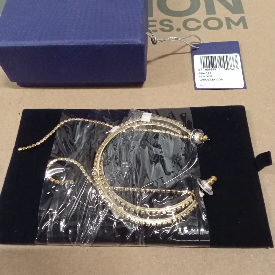 BOXED SWAROVSKI FIT CREOLES EARRINGS, GOLD PLATED - 5504573