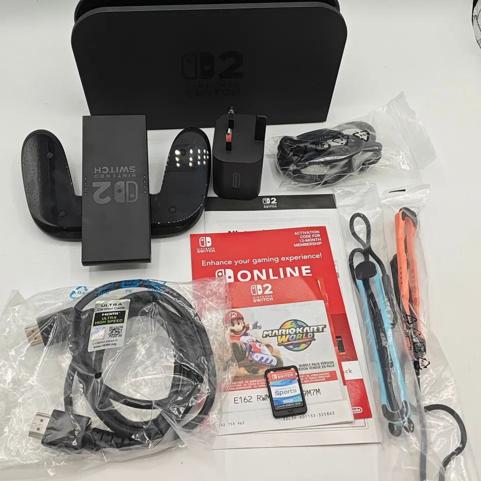 NINTENDO SWITCH 2 HANDHELD GAMES CONSOLE WITH ACCESSORIES AND ALL-IN-ONE CARRY CASE AND 1 GAME