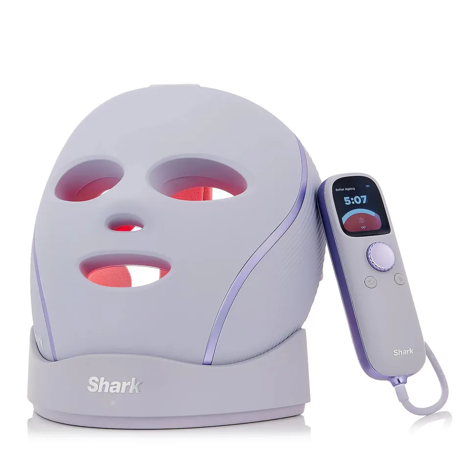 Shark CryoGlow LED Mask with Charging Stand.