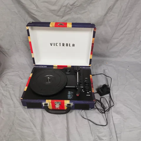 VICTROLA JOURNEY PORTABLE RECORD PLAYER - UNION JACK DESIGN