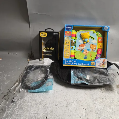 APPROXIMATELY 20 ASSORTED ITEMS TO INCLUDE DIGITUS POWER CORD, VTECH BABY MUSICAL BOOK, OTTER DEFENDER CASER FOR SAMSUNG GALAXY NOTE 8, ETC