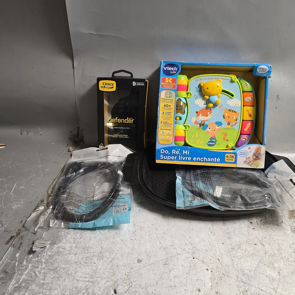 APPROXIMATELY 20 ASSORTED ITEMS TO INCLUDE DIGITUS POWER CORD, VTECH BABY MUSICAL BOOK, OTTER DEFENDER CASER FOR SAMSUNG GALAXY NOTE 8, ETC