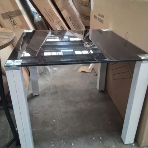STYLISH MODERN BLACK GLITTER GLASS COFFEE TABLE