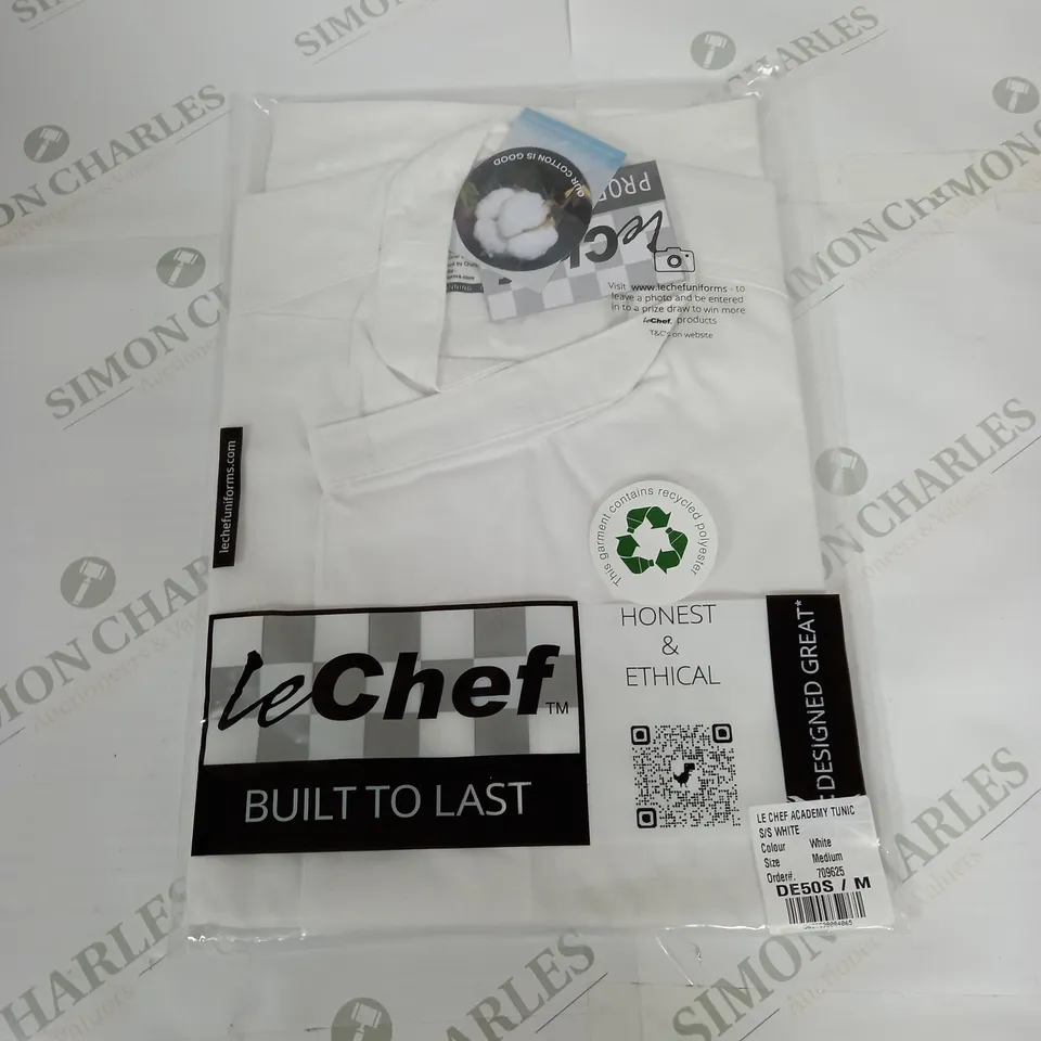 SEALED LE CHEF ACADEMY TUNIC S/S IN WHITE - LARGE