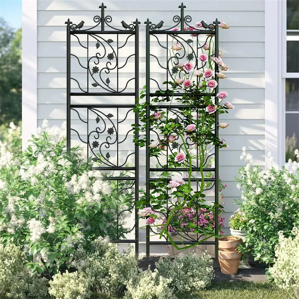 BOXED GALLAHER 195CM H × 50CM W 2 PACK STEEL LATTICE PANEL TRELLIS SIDE PANEL