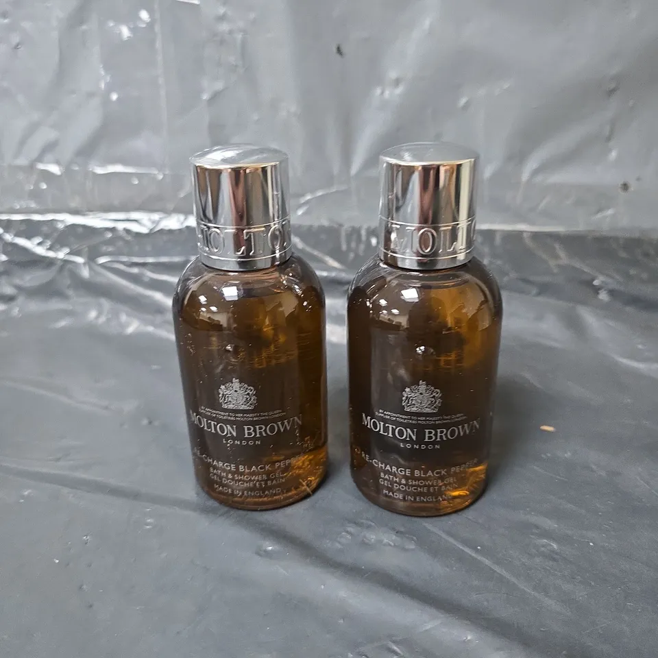 2X MOLTON BROWN RE-CHARGE BLACK PEPPER SHOWER GEL 100ML 