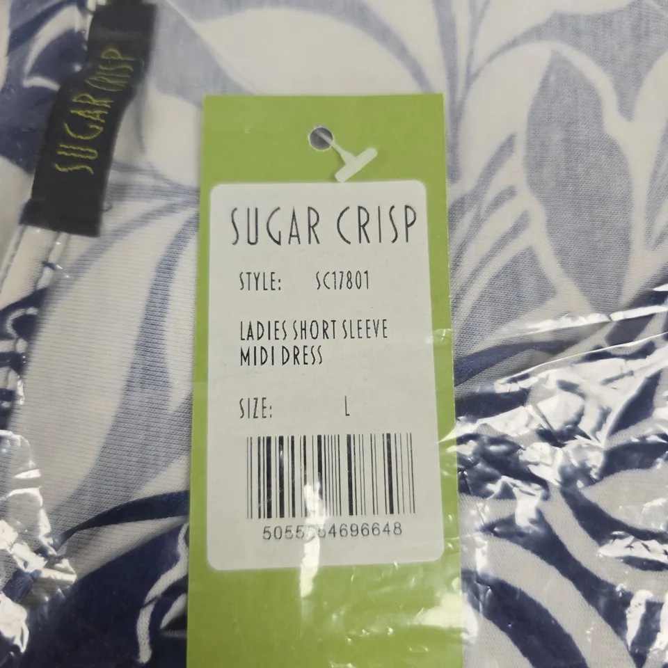SUGAR CRISP LADIES SHORT SLEEVE MIDI DRESS – STYLE SC17801, SIZE L