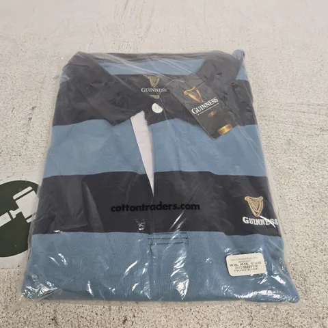 GUINNESS LS HOOPED RUGBY SHIRT, NAVY & SKY BLUE – UK 5XL