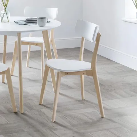 BOXED JULIAN BOWEN SET OF 2 CASA DINING CHAIR - WHITE & LIMED WOOD (1 BOX)