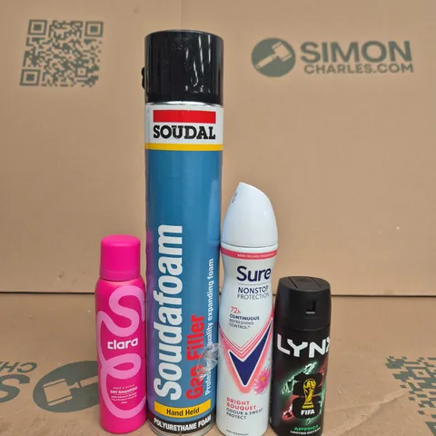 APPROXIMATELY 15 ASSORTED AEROSOLS TO INCLUDE LYNX , SURE AND DRY SHAMPOO