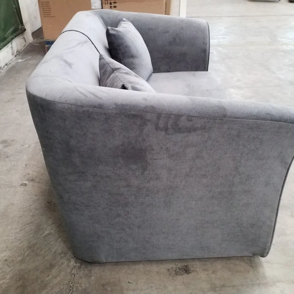 QUALITY DESIGNER 2 SEATER SOFA - GREY FABRIC