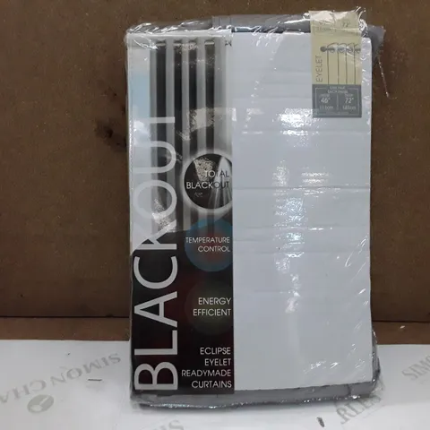 BRAND NEW ECLIPSE BLACK OUT CURTAINS- 117CM X 183CM (SILVER)