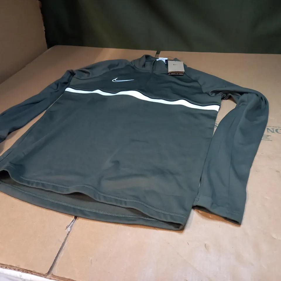 NIKE ACEDEMY ZIP UP KHAKI SWEATSHIRT - S