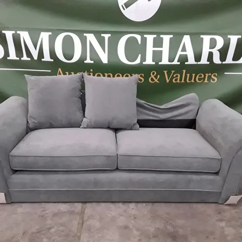 DESIGNER DURY 3 SEATER SOFA - DARK GREY FABRIC