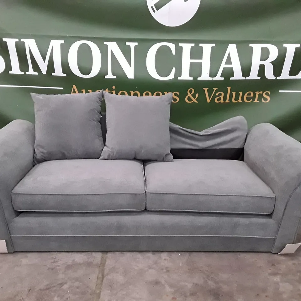 DESIGNER DURY 3 SEATER SOFA - DARK GREY FABRIC