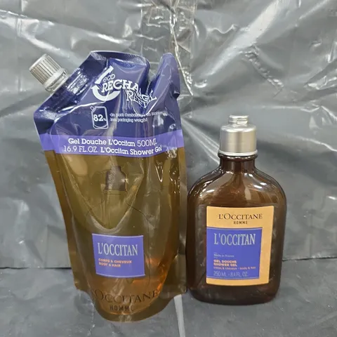 L'OCCITANE MEN'S SHOWER GEL 250ML WITH 500ML ECO REFILL