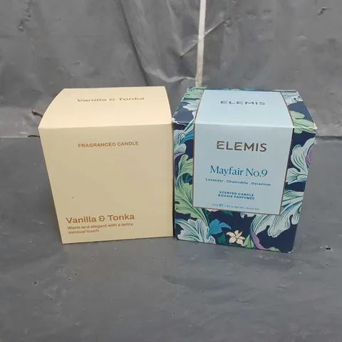 ELEMIS MAYFAIR NO. 9 SCENTED CANDLE AND VANILLA & TONKA FRAGRANCED CANDLE