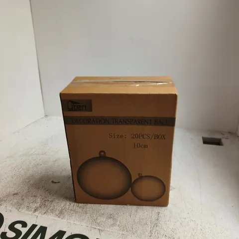 DECORATION TRANSPARENT BALL SET – 10CM, 20PCS PER BOX