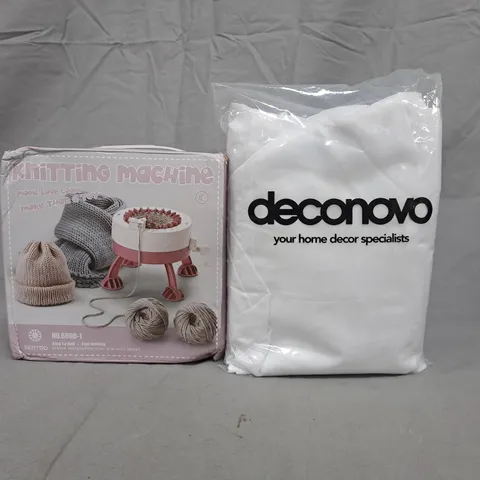 BOX OF APPROXIMATELY 10 ASSORTED HOUSEHOLD ITEMS TO INCLUDE KNITTING MACHINE, ETC - COLLECTION ONLY