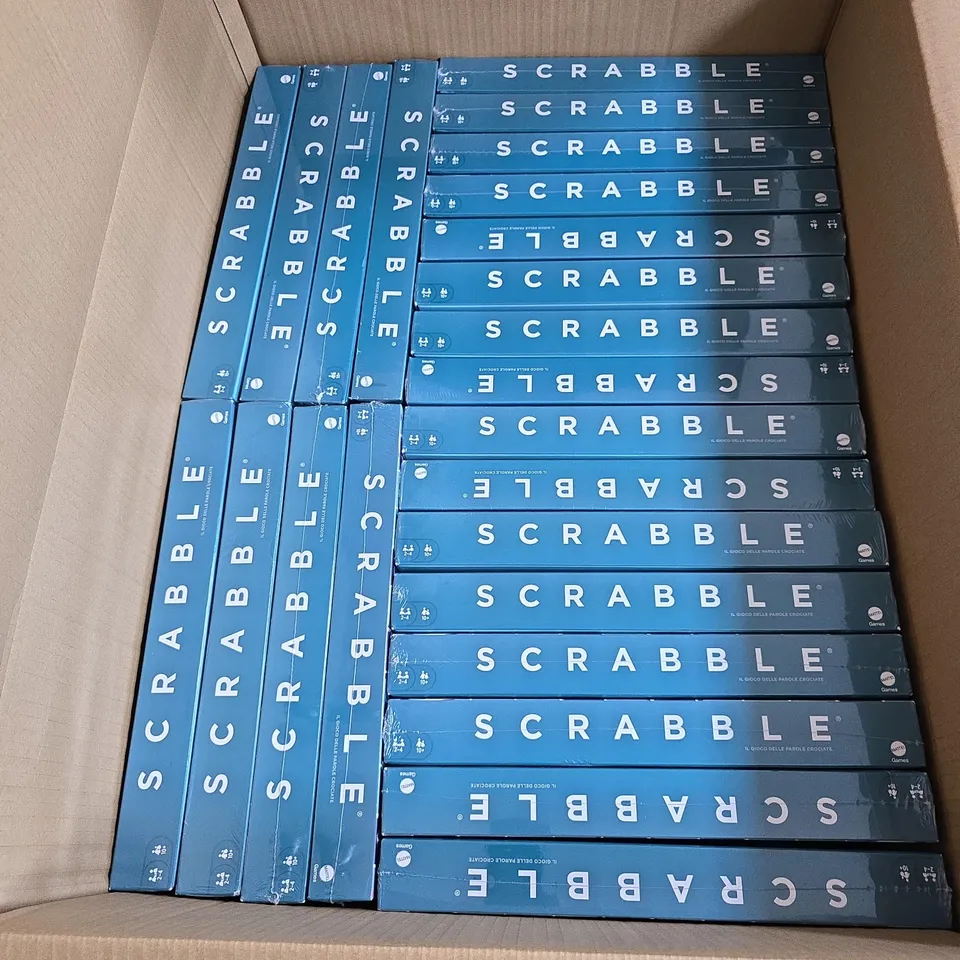 BOX OF APPROXIMATELY 24 X SCRABBLE BOARD GAME – BOXED