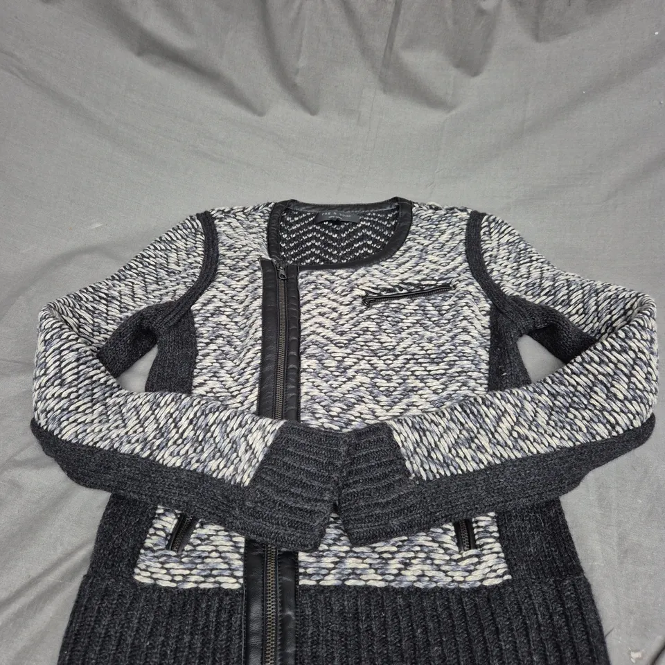 RAG AND BONE SIDE ZIP KNITTED CARDIGAN SIZE M