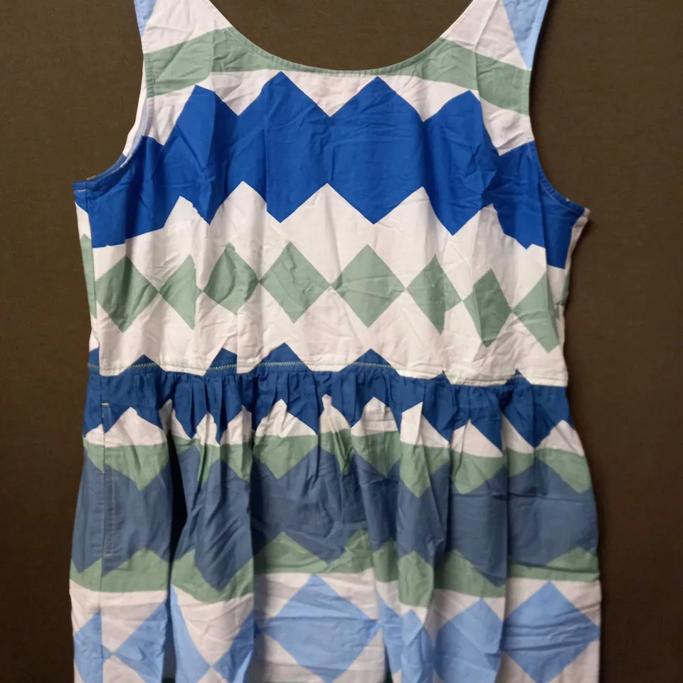 WHITE STUFF ALI COTTON MAXI DRESS IN BLUE/GREEN/WHITE - SIZE 20