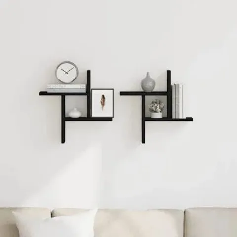 BOXED WALL SHELVES 2PCS BLACK OAK ENGINEERED WOOD (1 BOX)