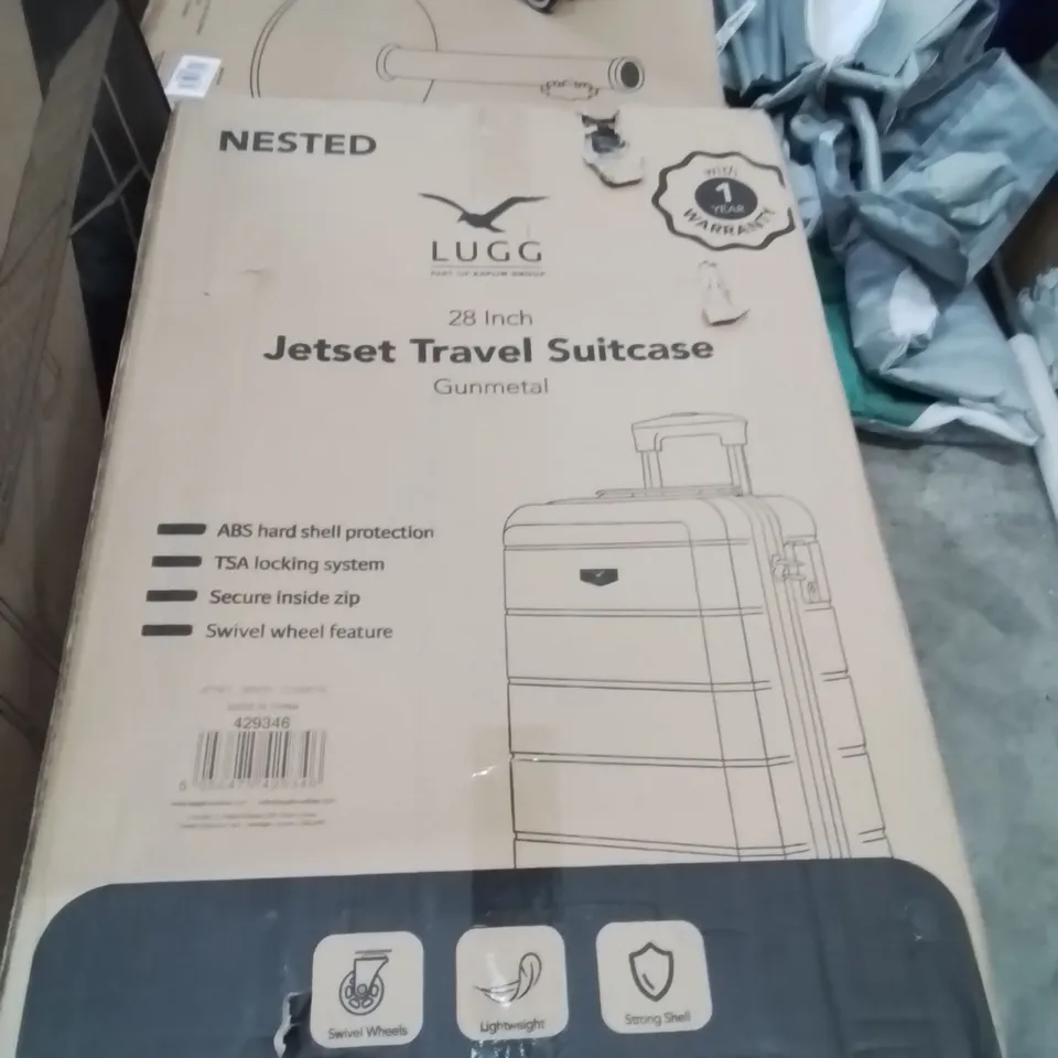 BOXED LUGG 28INCH JETSET TRAVEL SUITCASE GUNMETAL