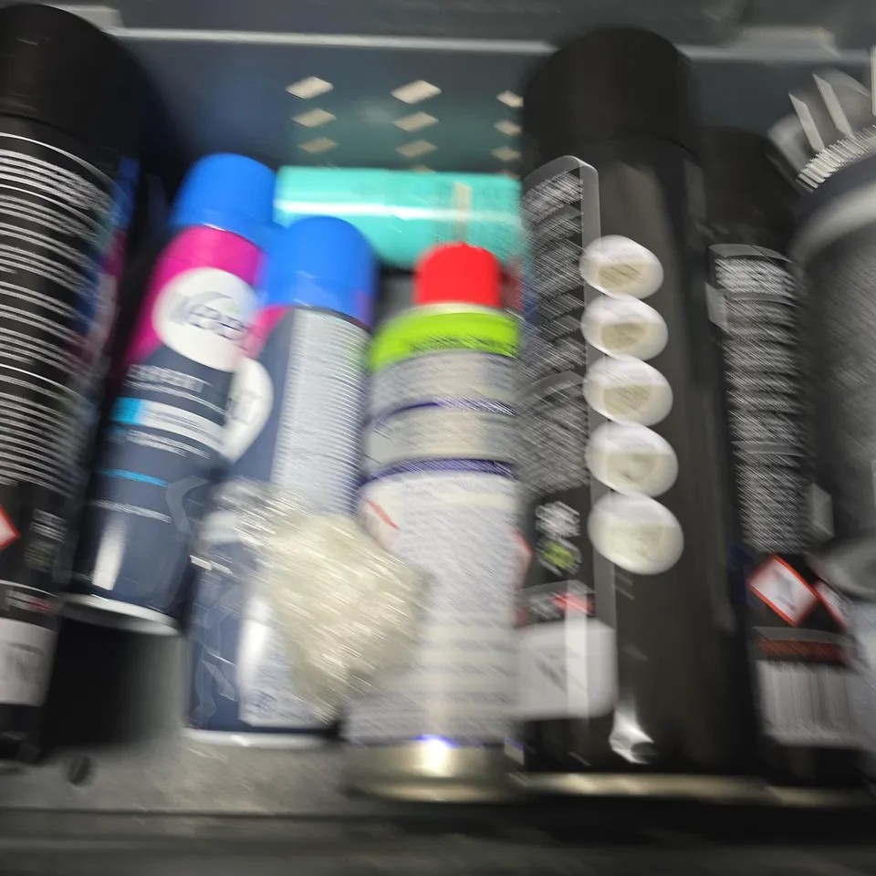 APPROXIMATELY 15 ASSORTED AEROSOLS TO INCLUDE AIR WICK , WD-40 AND VEET