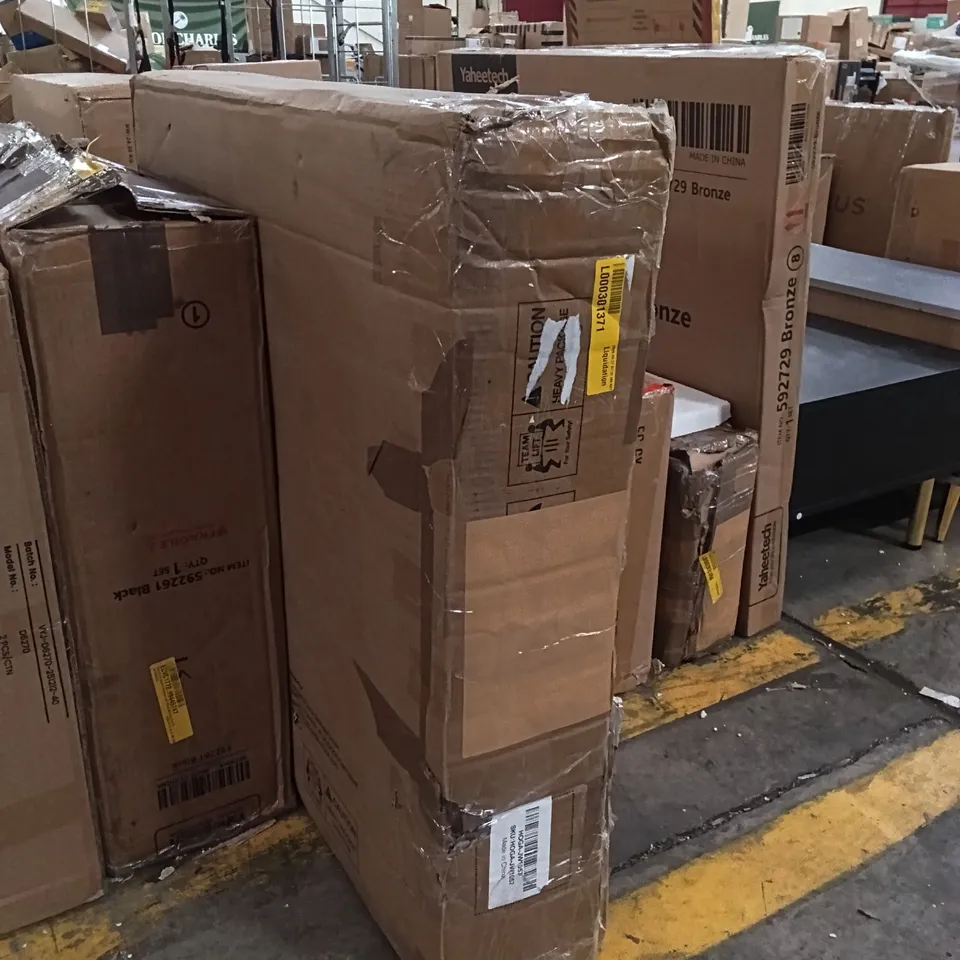 BOXED TRIBESIGNS INDUSTRIAL EXECUTIVE DESK - RUSTIC BROWN/BLACK (1 BOX)