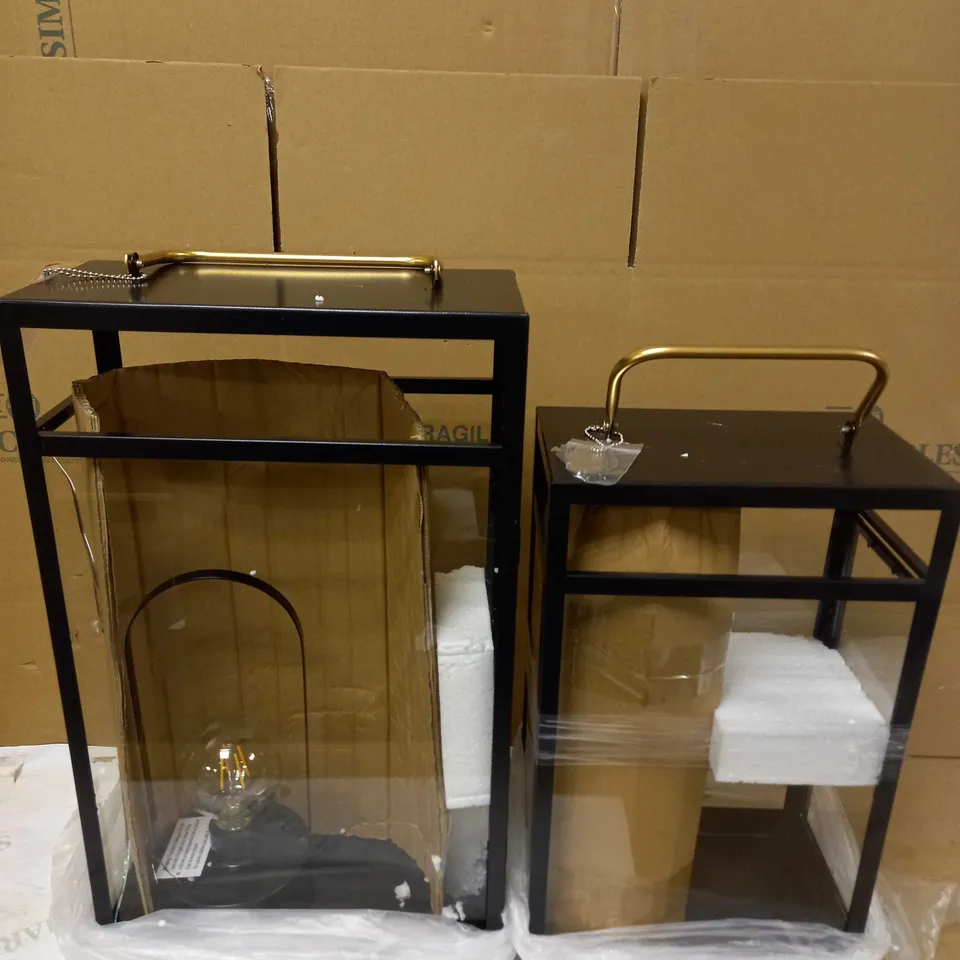 BUNDLEBERRY BY AMANDA HOLDEN SET OF LANTERNS - BLACK