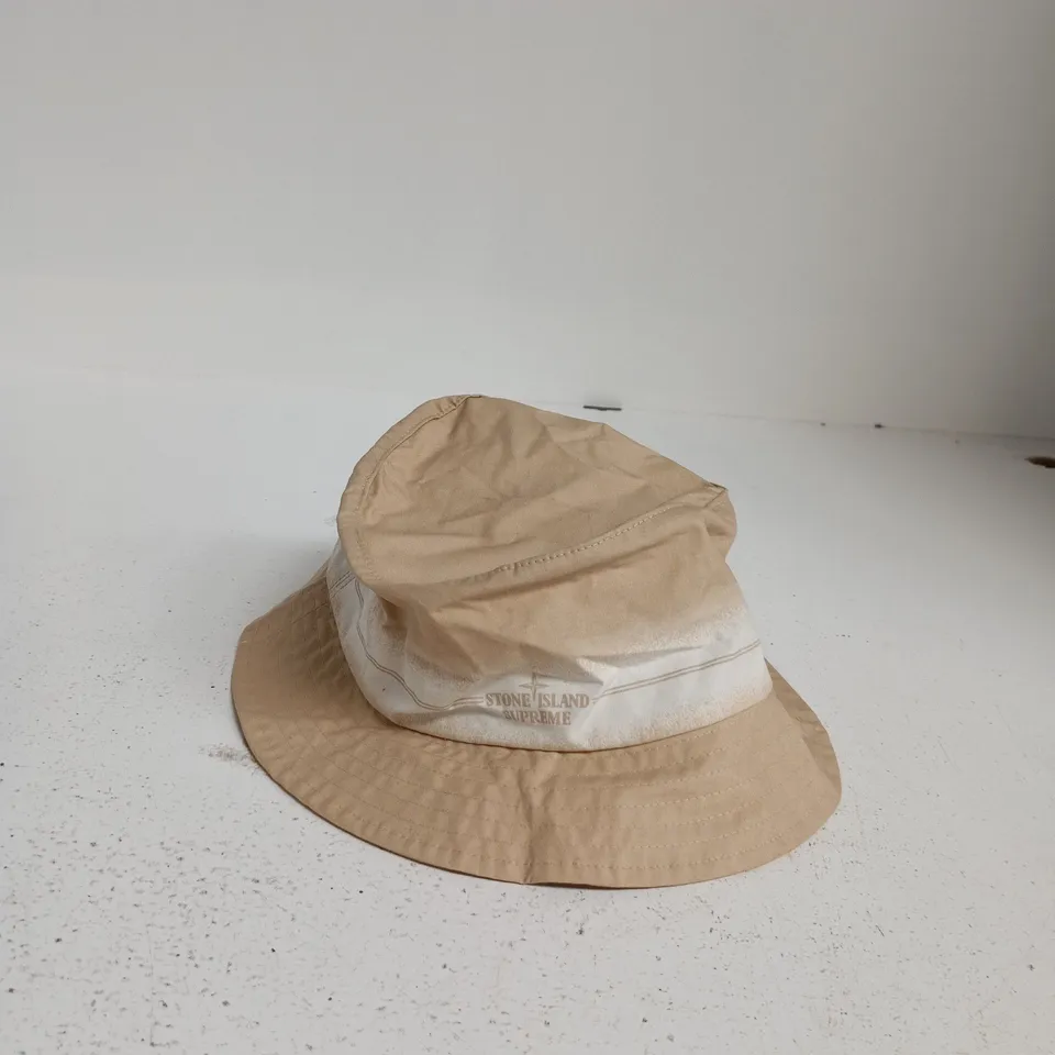 STONE ISLAND X SUPREME TAN BUCKET HAT – SIZE M/L