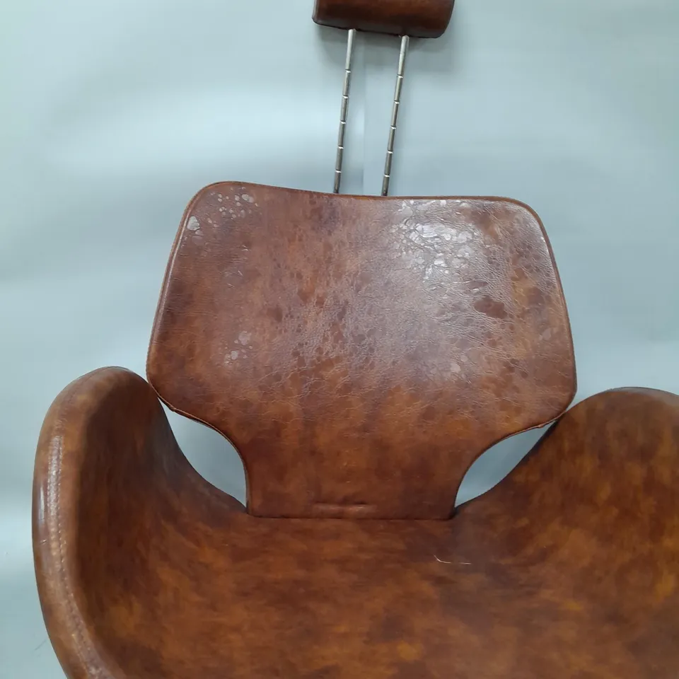 VINTAGE BARBER CHAIR IN BROWN - COLLECTION ONLY