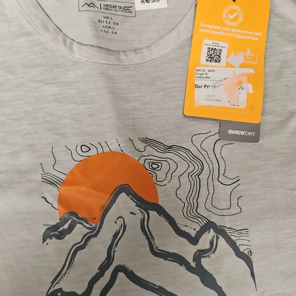REGATTA FINGAL T-SHIRT IN GREY - UK L