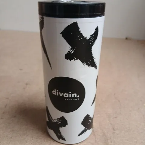 DIVAIN PARFUMS TRAVEL PERFUME BOTTLE β WHITE WITH BLACK BRUSHSTROKE DESIGN