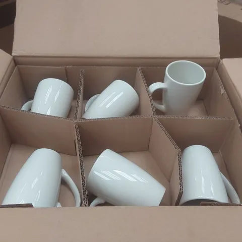 BOX CONTAINING APPROXIMATELY 24x BRAND NEW STEELITE 10OZ WHITE MUGS