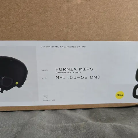 POC FORNIX MIPS SNOW HELMET – URANIUM BLACK MATT, SIZE M-L (55-58 CM)