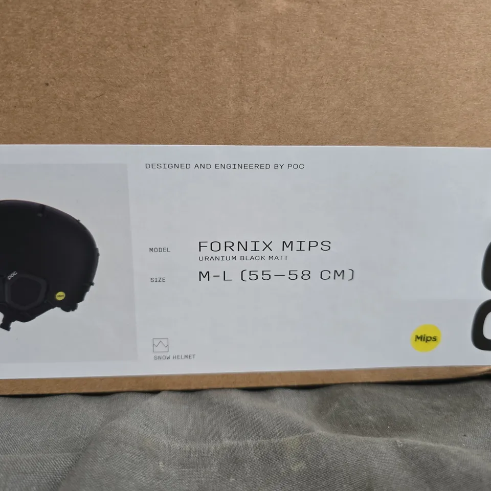 POC FORNIX MIPS SNOW HELMET – URANIUM BLACK MATT, SIZE M-L (55-58 CM)