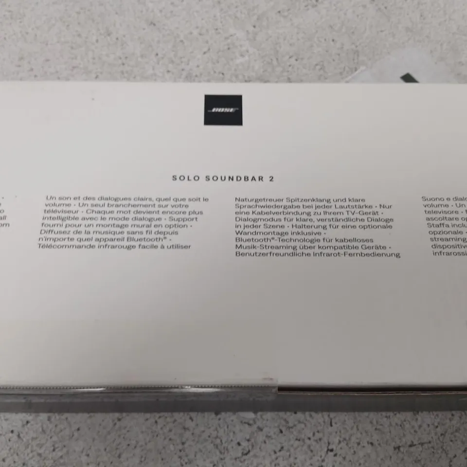 BOSE SOLO SOUNDBAR 2 – BOXED