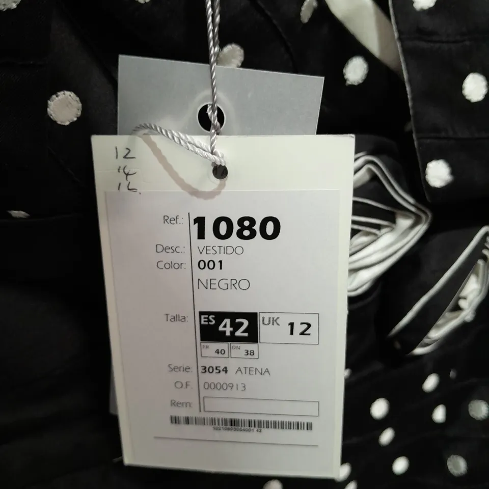 MIREIA BLACK POLKA DOT DRESS AND JACKET SET - UK 12