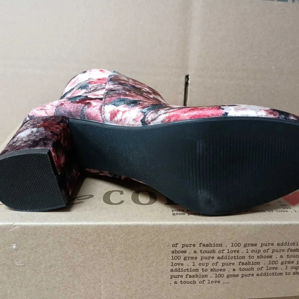 SHOECOLATE FLORAL PRINT ANKLE BOOTS – WOMEN'S - SIZE 41